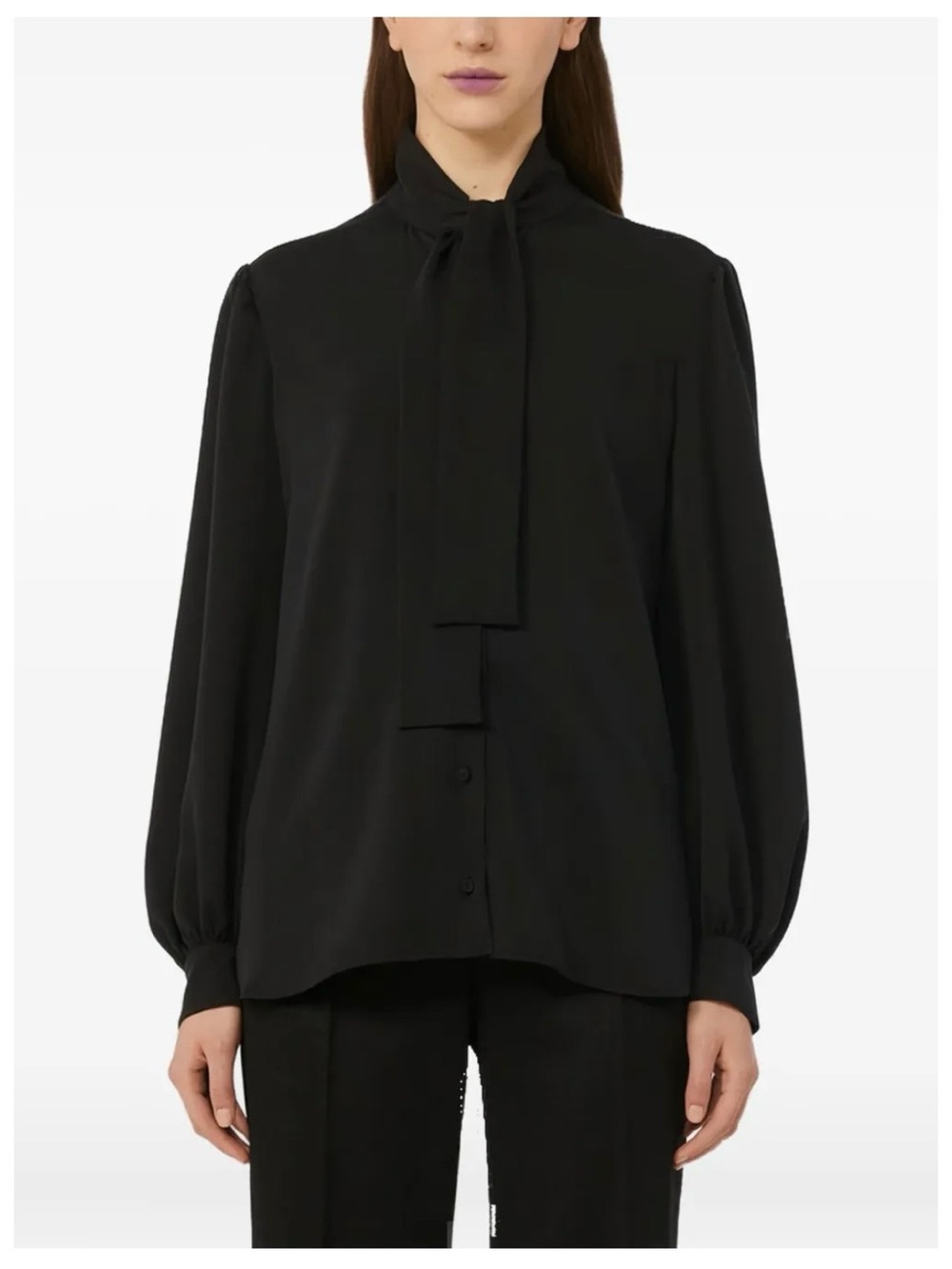 MaxMara tie-neck puff-sleeve blouse